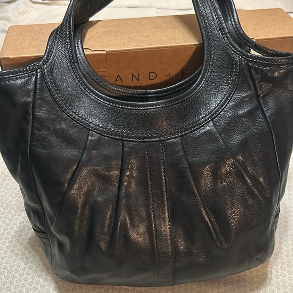 Coach Ergo Black Pleated Leather Tattersall Tote Bag Purse Satchel - Picture 2 of 13